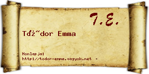Tódor Emma névjegykártya