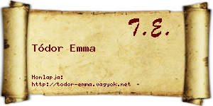Tódor Emma névjegykártya